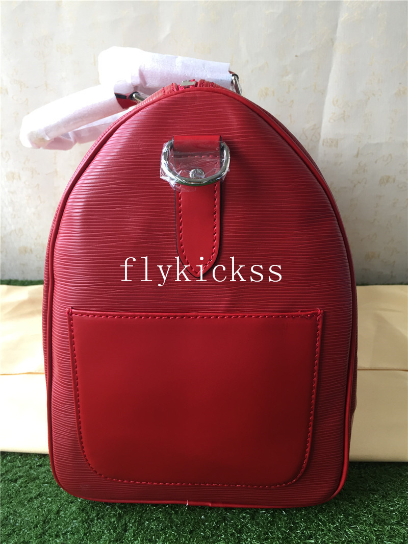 Supreme LVS Traveling Red Duffle Bag